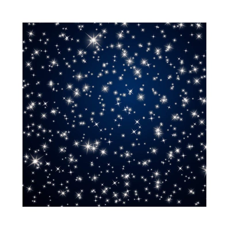 Laeacco 10x10ft Starry Night Sky Photography Backdrop Shining Twinkle Stars Dark Blue Background Newborn Baby Shower Birthday Party Cake Table Decoration Children Baby Kids Girls Photo Portrait Studio - Image 4